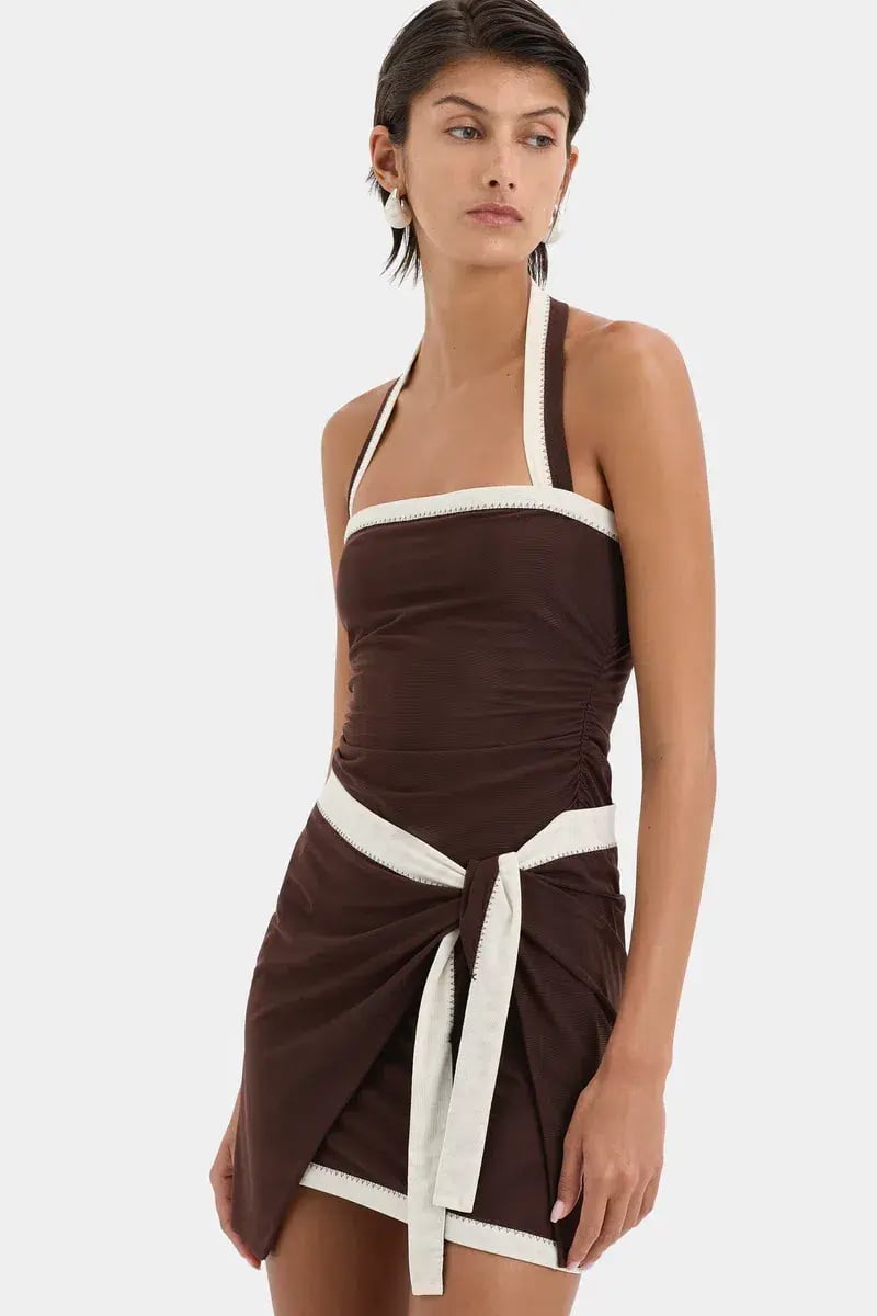 Sir the Label Jacques Mini Dress Chocolate  Size 10 photo 6