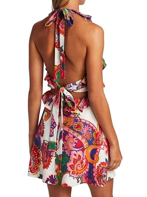 Zimmermann Lovestruck Tie Mini Dress Print Size 0 photo 2