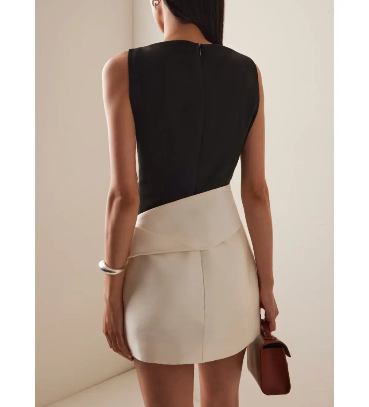 Rachel Gilbert Rikki Fold over Stretch-crepe Mini Dress in Multi Size AU 10 photo 3