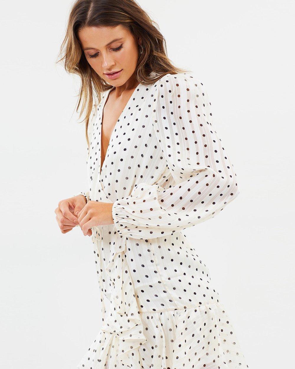 Shona Joy Karina Puff Sleeve Dress Print Size 8 photo 4