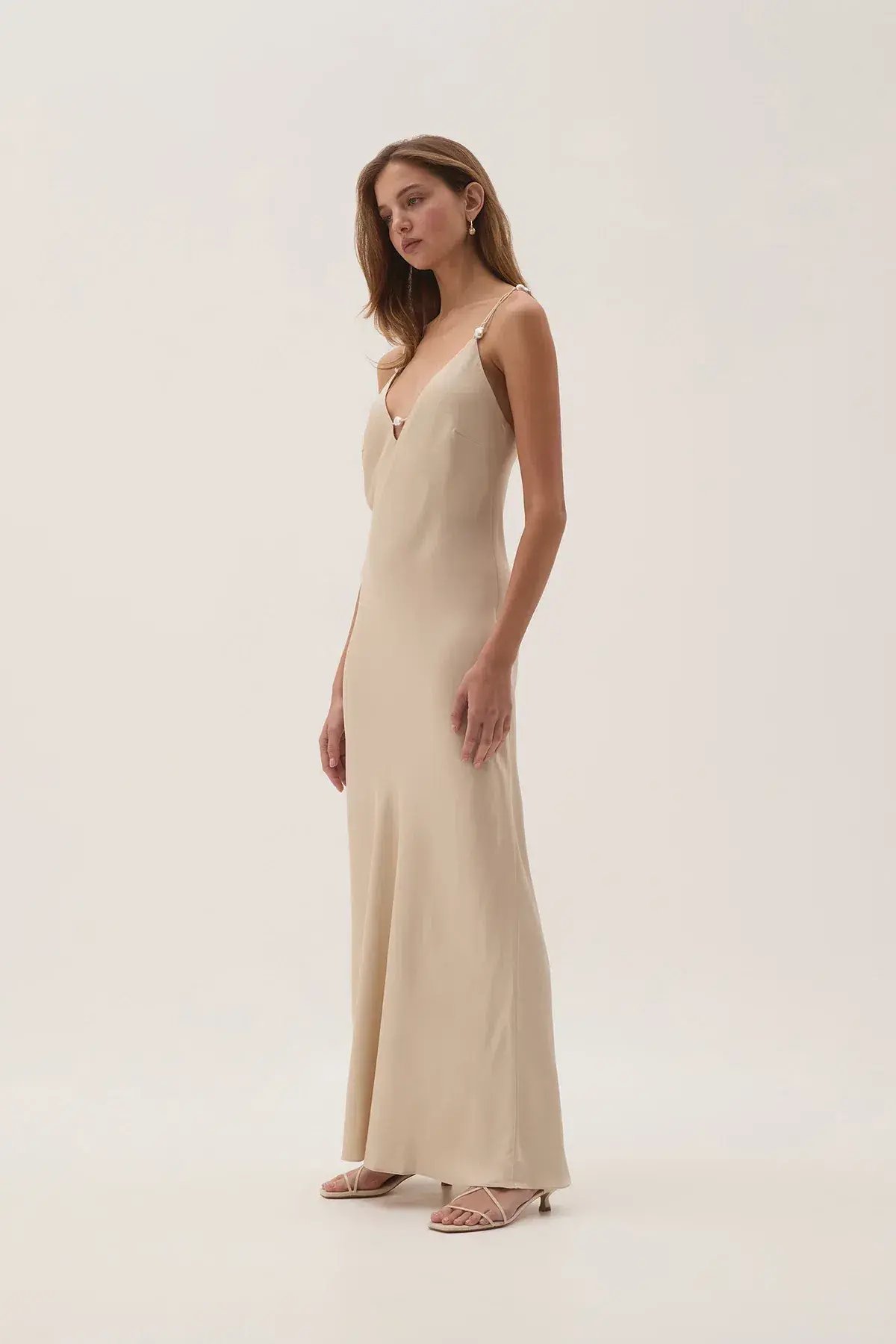 Aje Studio Crossback Midi Dress Oat Size 8 photo 5