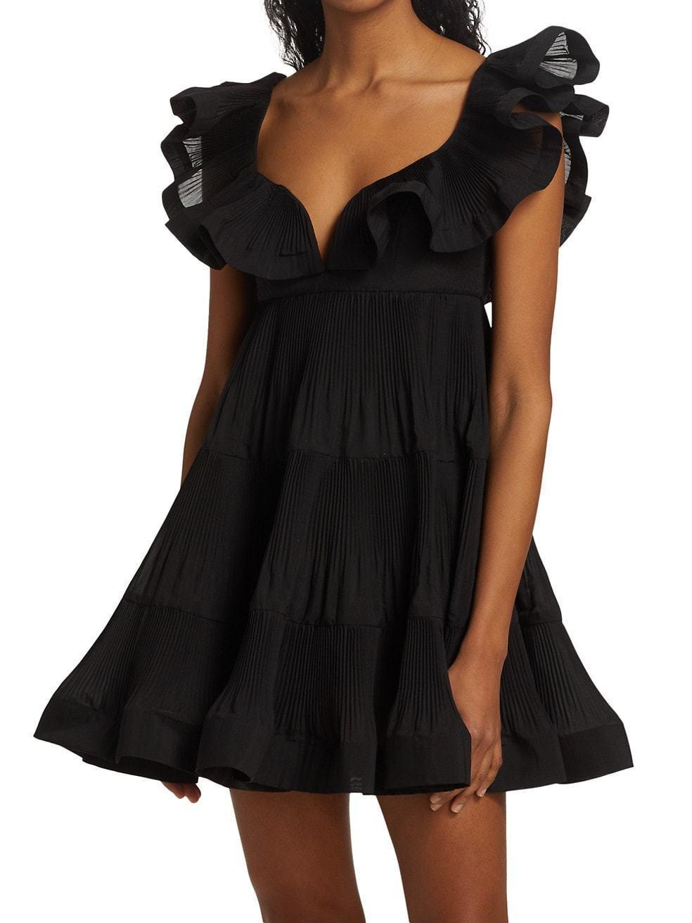 Zimmermann The Lovestruck pleated minidress Black Size 6 photo 3