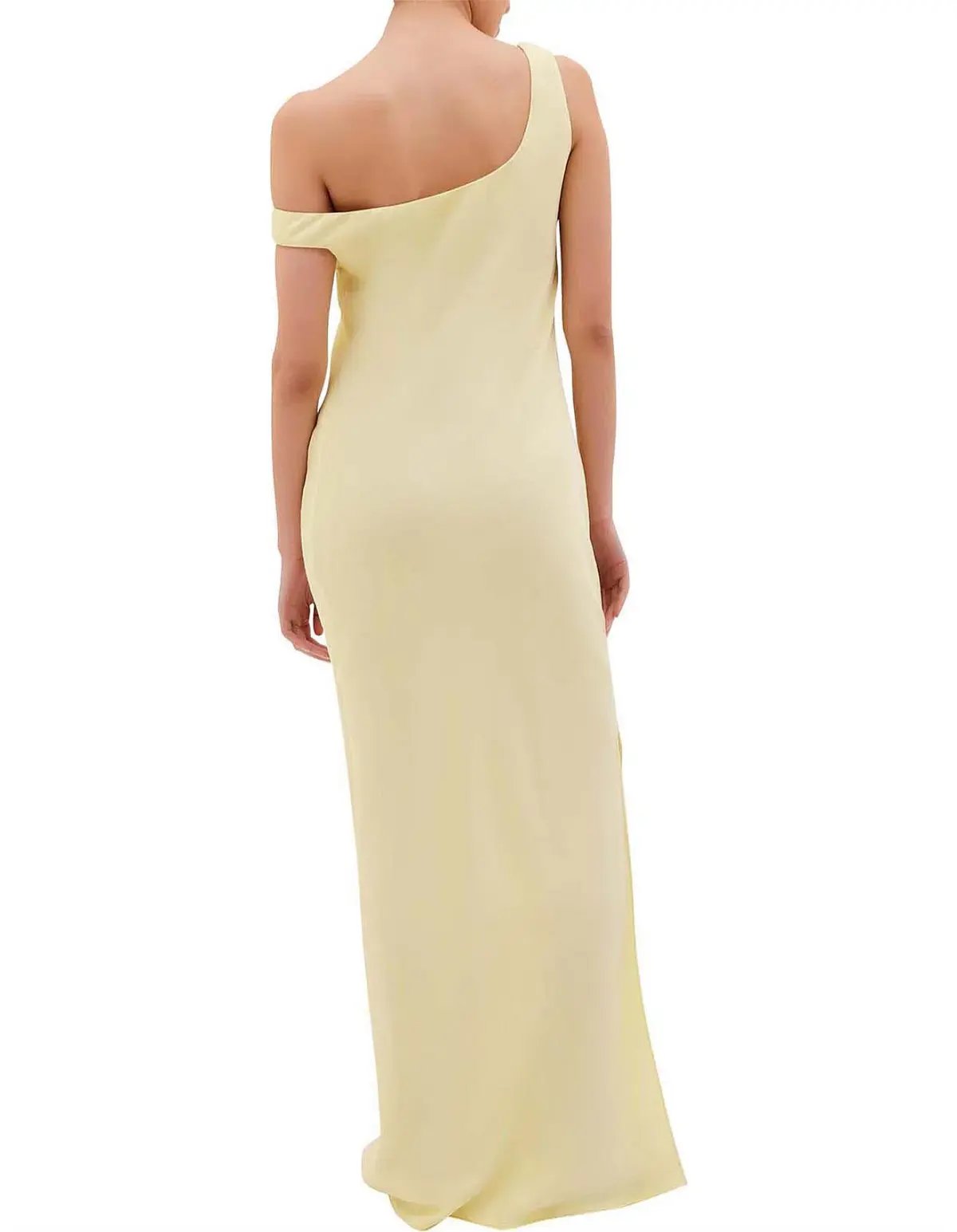 Bianca Spender Leonora Satin Crepe in Lemon Yellow Butter Dress size 2 / 10 AU photo 3
