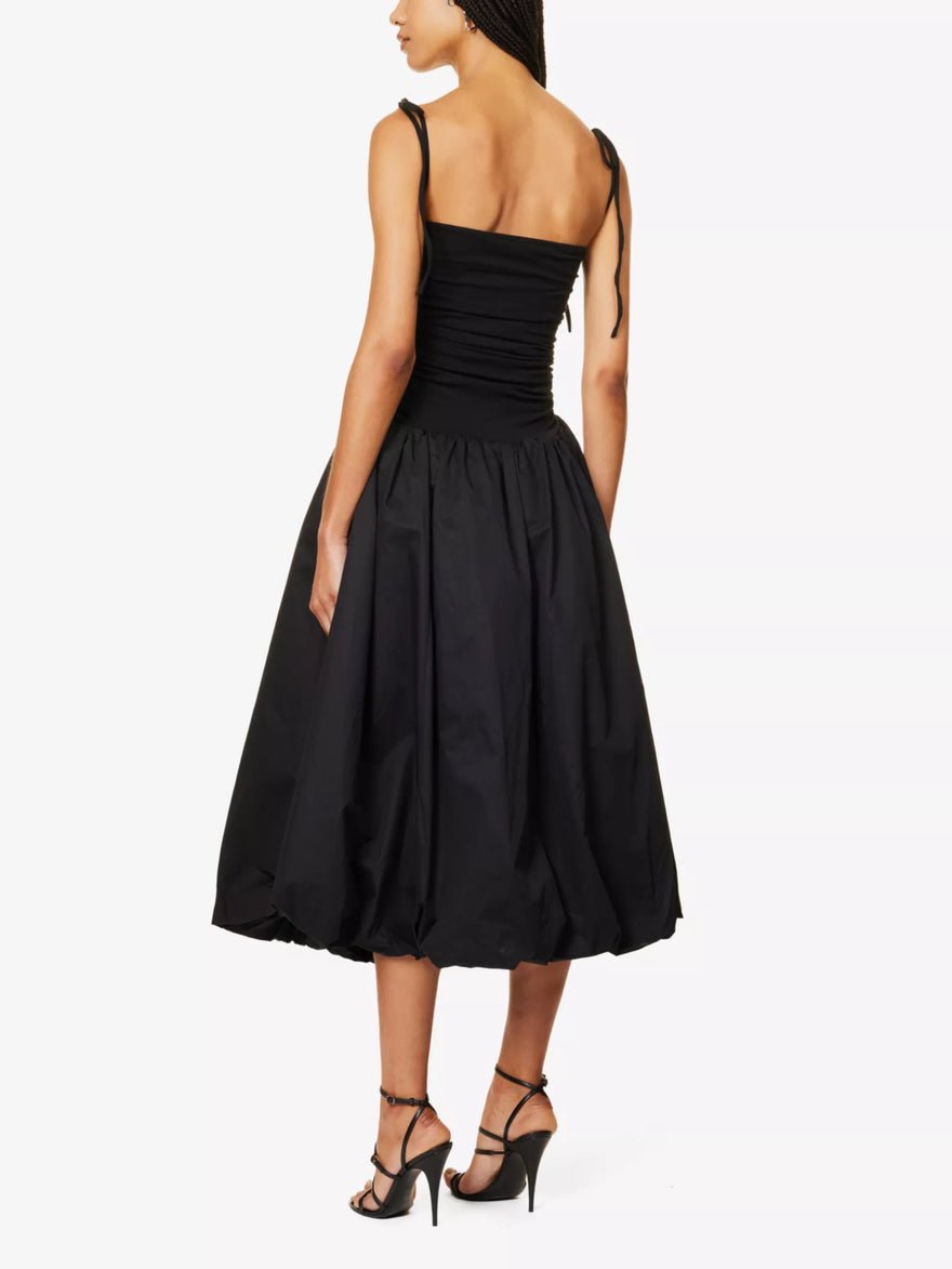 Amy Lynn Alexa Spaghetti Strap Stretch Cotton Maxi Dress - Black photo 5