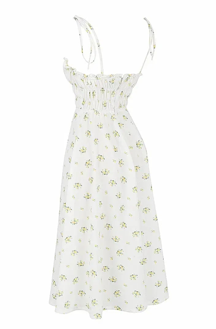 House of CB Christabel Midi Dress Ivory with Yellow & Green Floral Size M / AU 10 photo 9