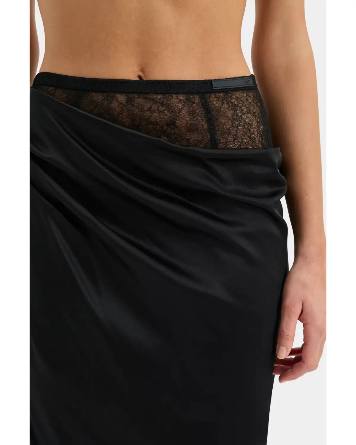 Sir The Label Dunya Skirt, Crop and Drape Cowl Top Set Black Size 0 / AU 6 photo 5