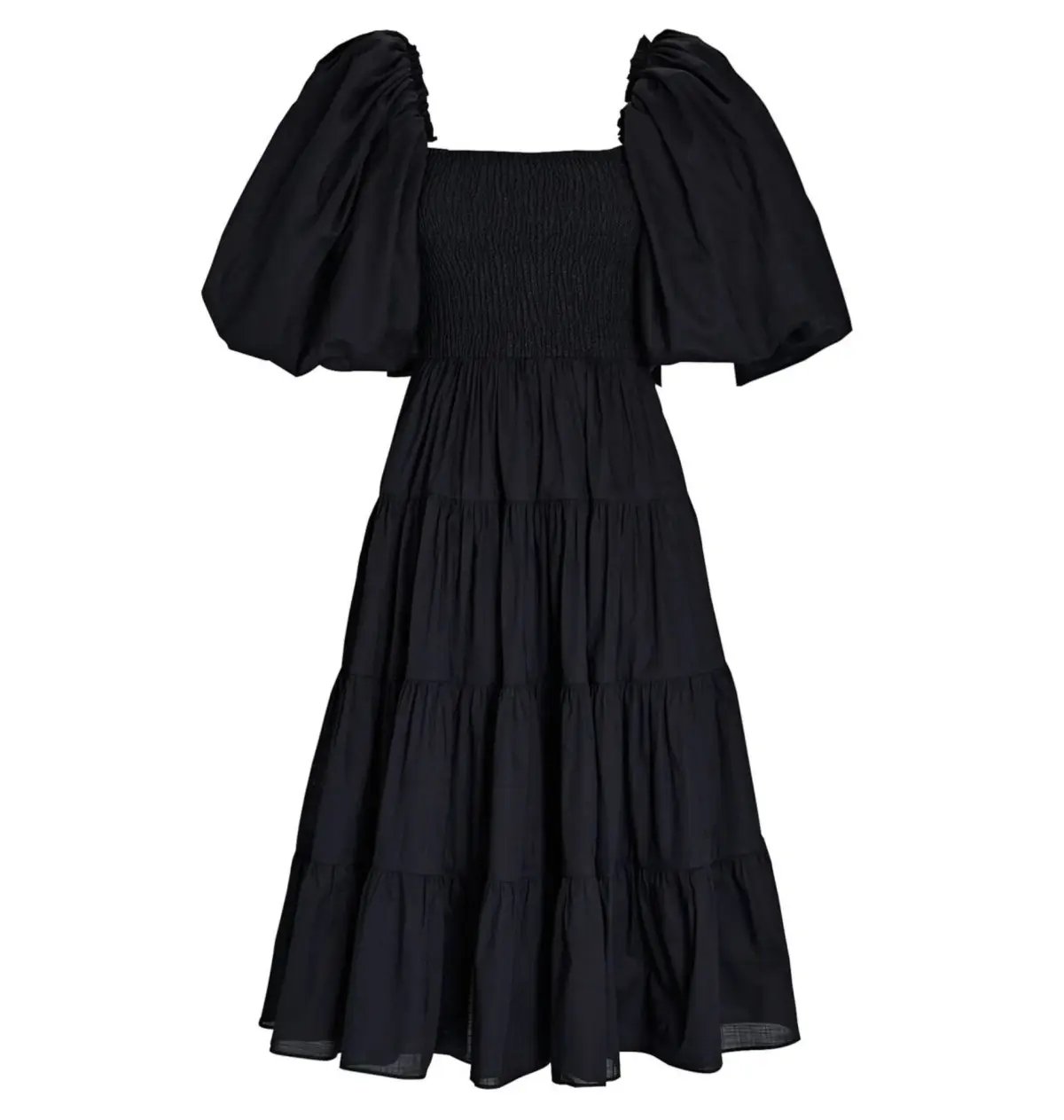 Aje Cherished Puff Sleeve Midi Dress Black Size AU 6 photo 3