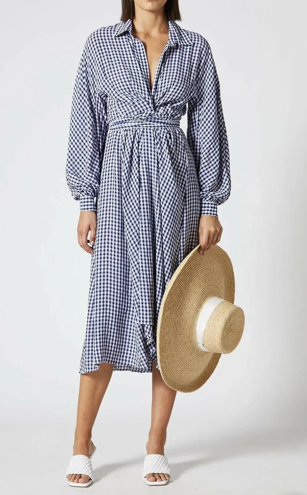 Scanlan Theodore Gingham Wrap Dress Print Size 10 photo 4