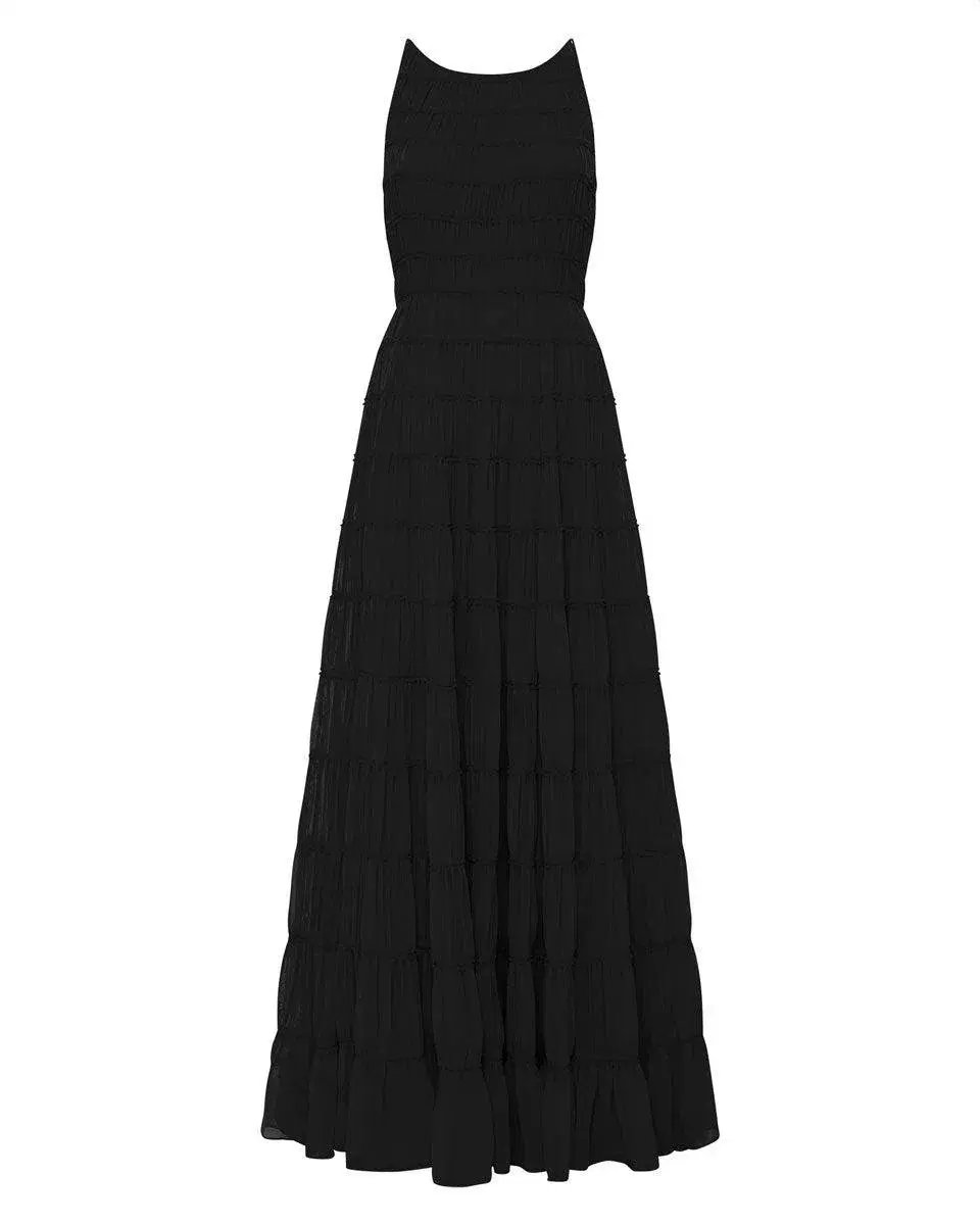 Aje Rosewood Ruched Maxi Dress Black Size 16 photo 10