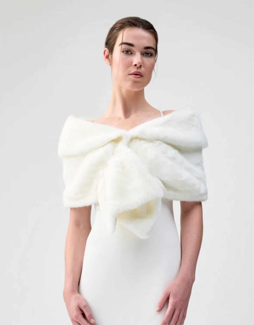 Unreal Fur Champagne Wrap, Ivory photo 2