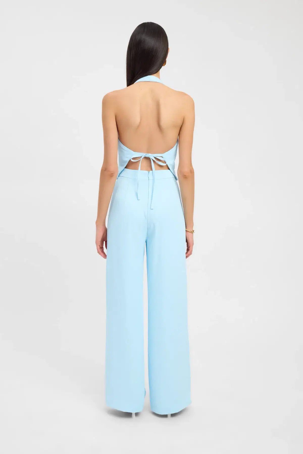 Kookai Oyster Backless Vest and Willow Pants Set Cloud Blue Size 10 photo 2