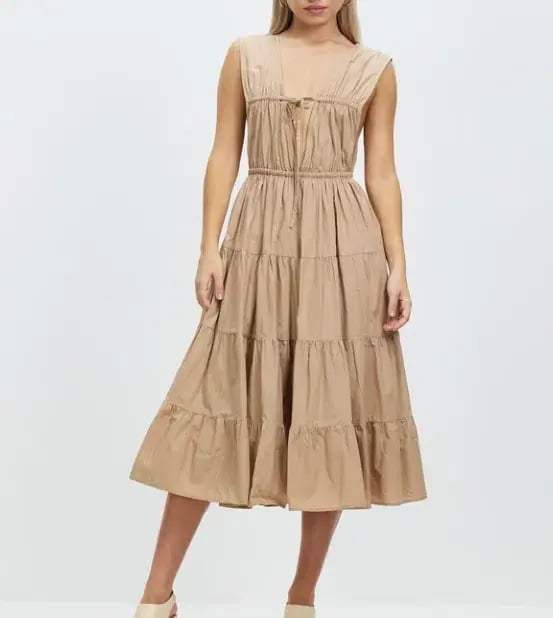 Palm Noosa Wish You Were Here Midi Dress Brown Size 12 photo 5