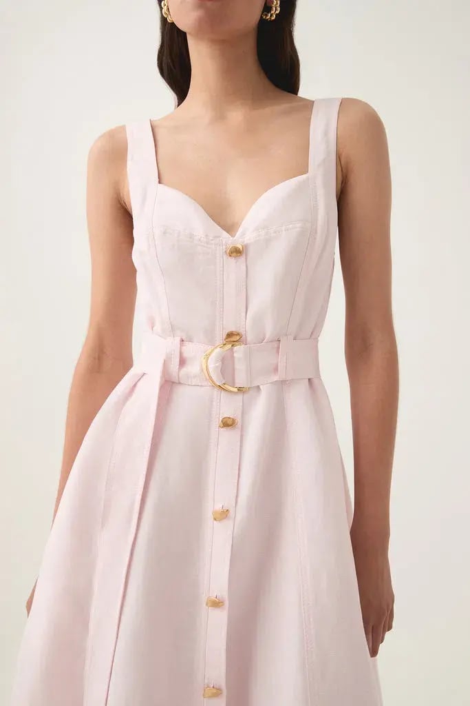 Aje Clay Belted Midi Dress Pastel Pink size8 photo 4