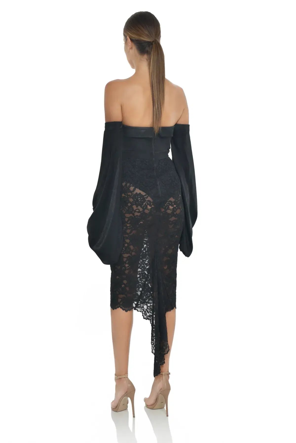 Misha Cleo Midi Dress Black Size 8 photo 2
