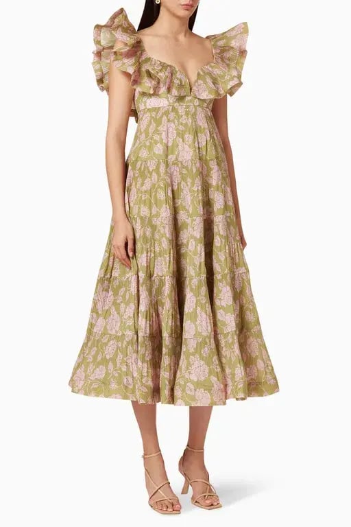 Zimmermann The Lovestruck Pleated Gown Floral Print Size 2 / AU 12 photo 4