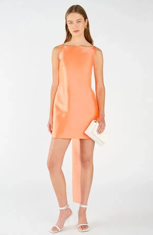 Oroton Drape Back Mini Dress in Bright Melon Size 8 photo 2