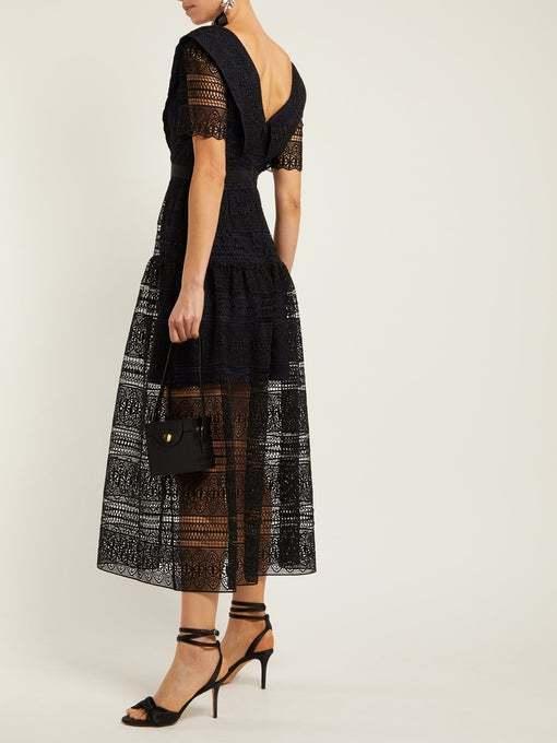 Self Portrait spiral Lace Midi Dress size 6 photo 4