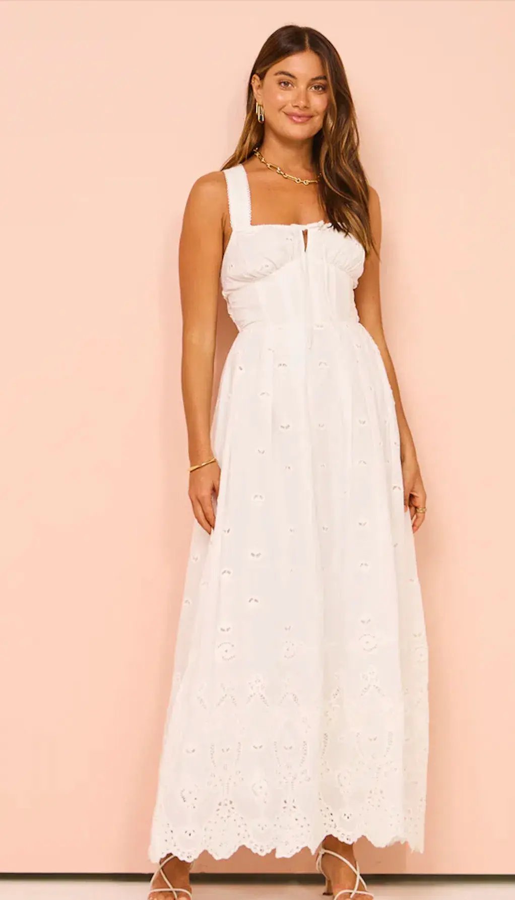 Hansen & Gretel Tulsa Maxi Dress in White Jasmine Size S / AU 8 photo 5