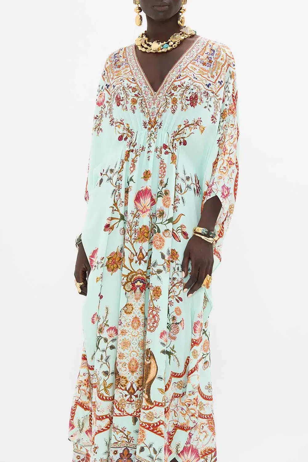 Camilla Weaving Worlds Gathered Waist Kaftan Floral One Size photo 2