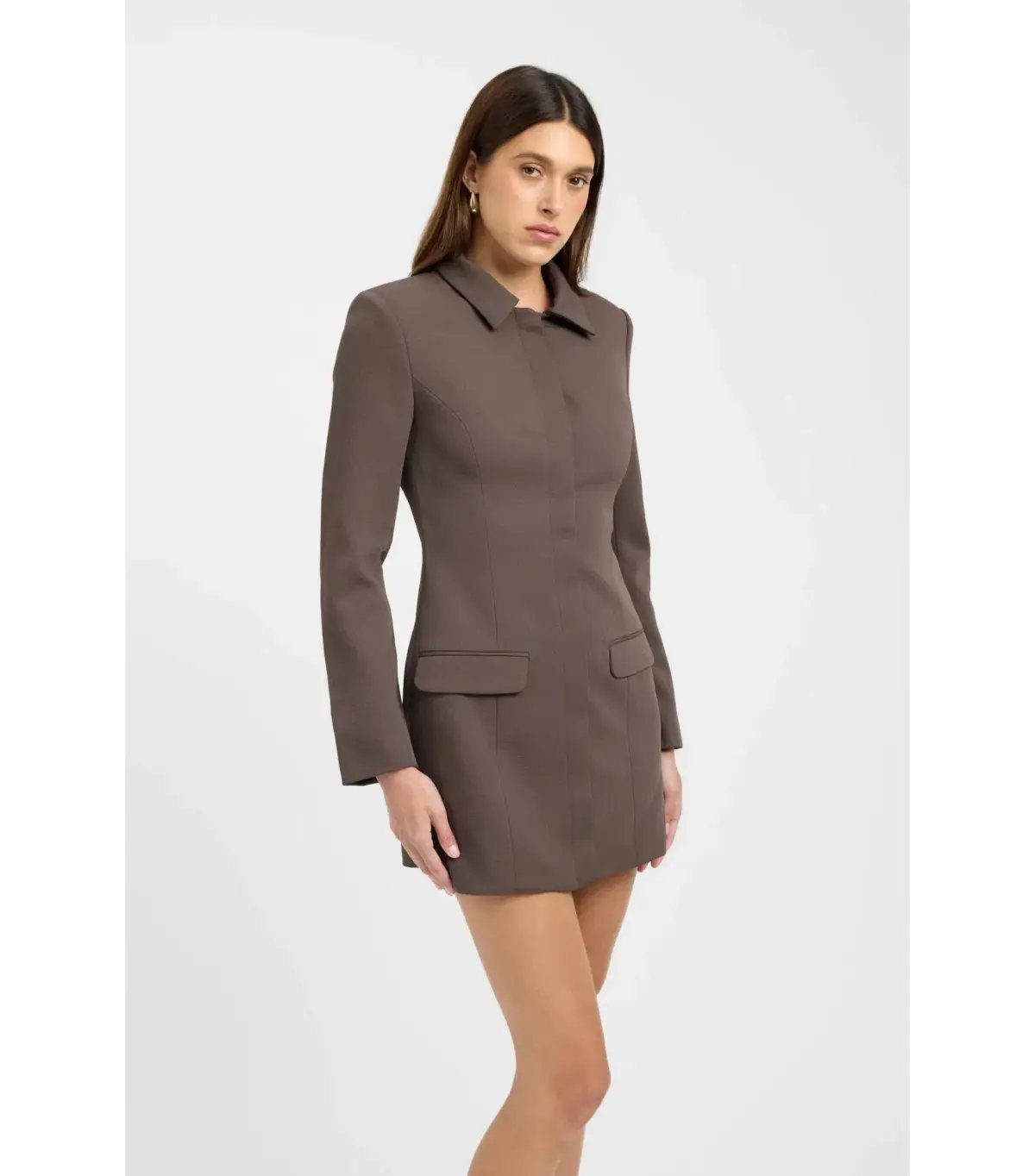 Kookai Oyster Suit Mini Dress Brown Size AU 8 photo 4