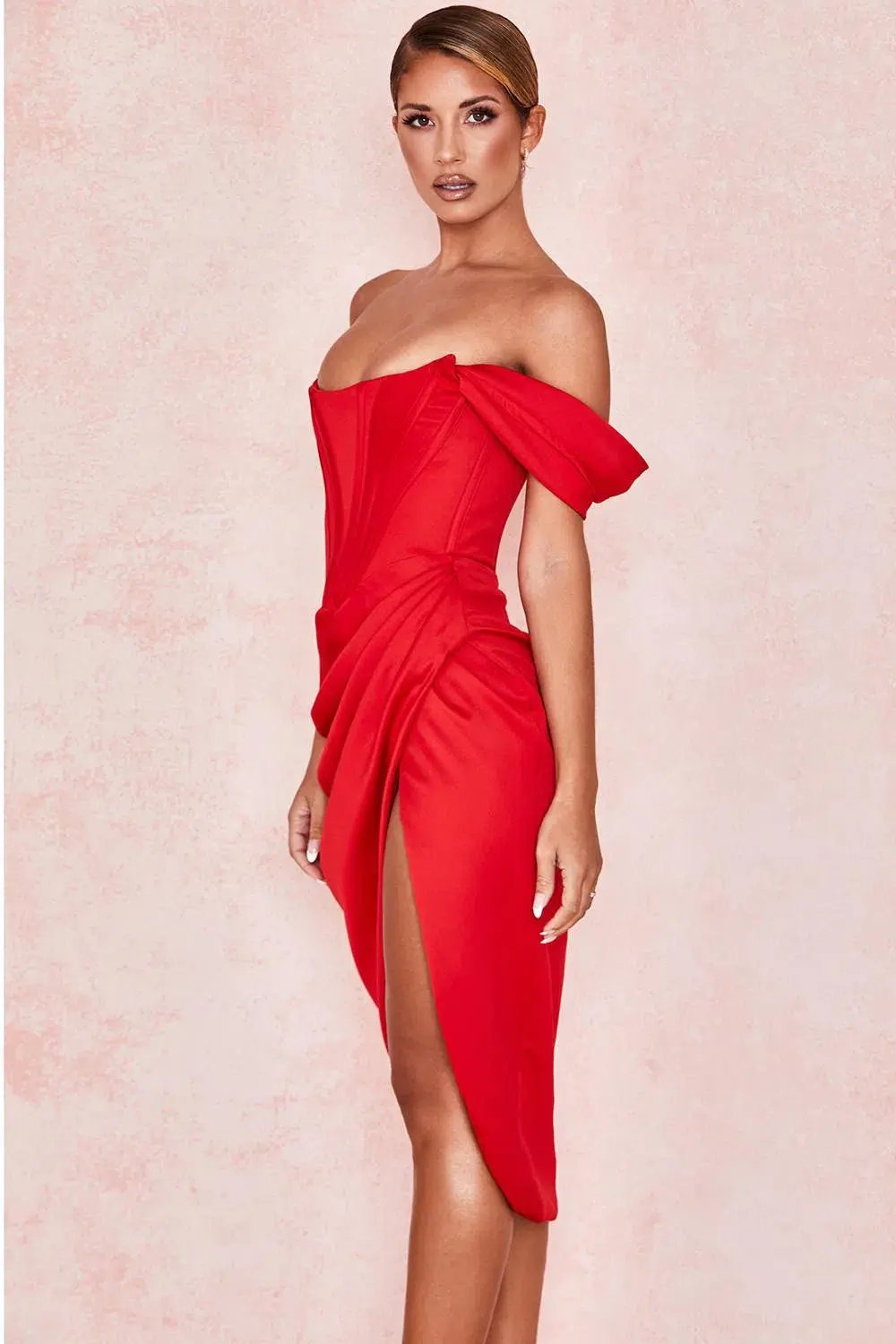 House of CB Loretta Midi Dress Red Size 12 photo 3