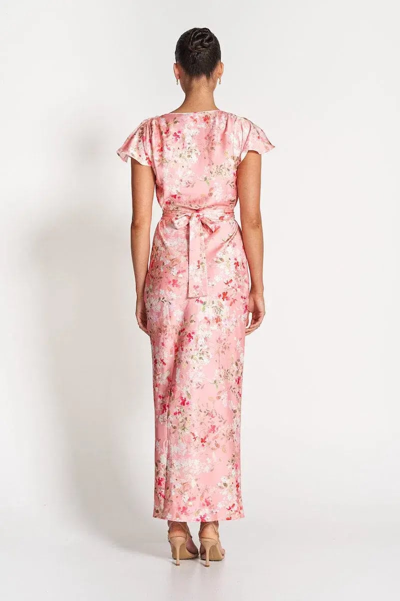 Sofia The Label Bloom Wrap Dress Pink Blossom Size 10 photo 3