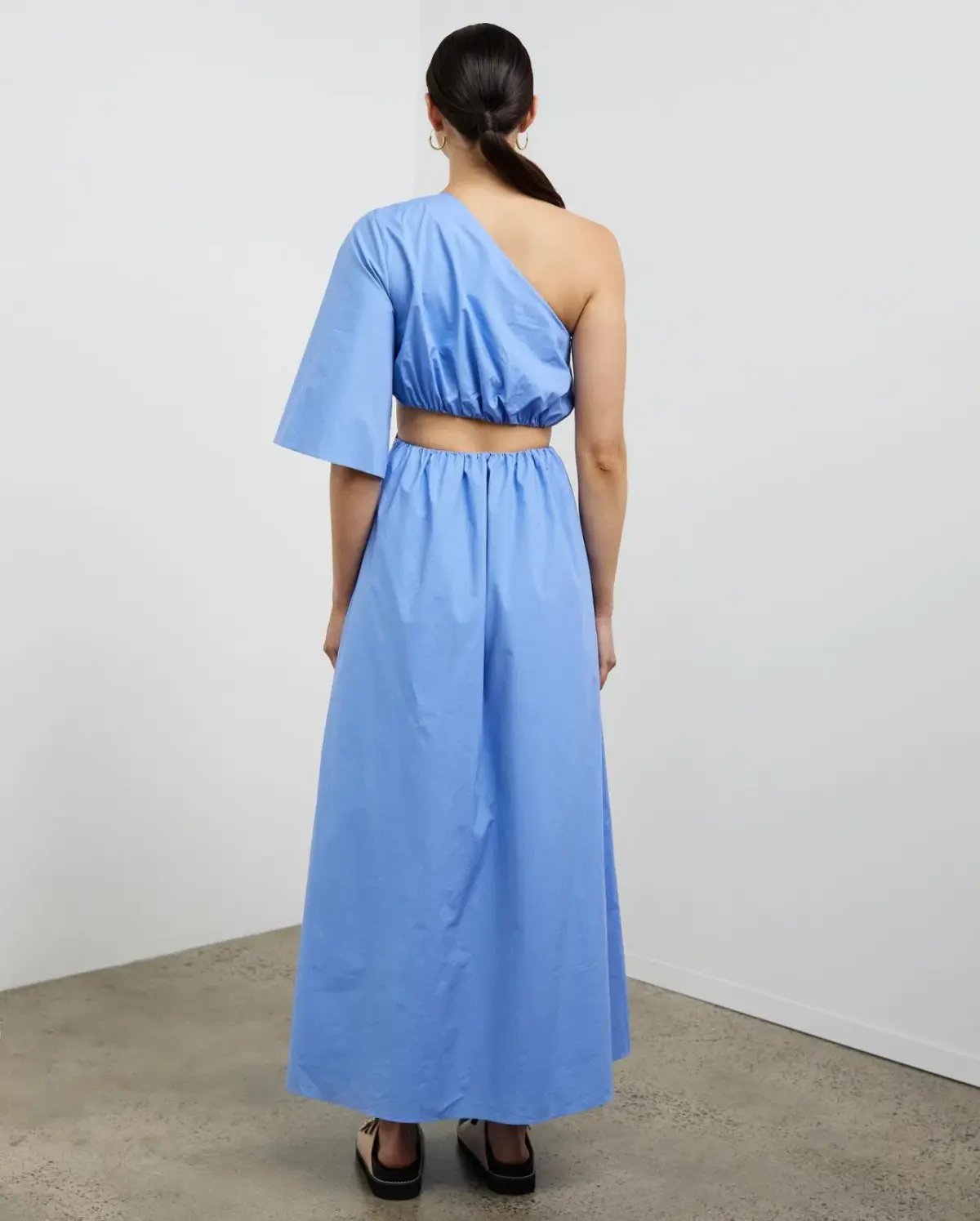 Camilla and Marc Wally One Shoulder Cut Out Maxi Dress in Sky Blue Size 10 photo 3