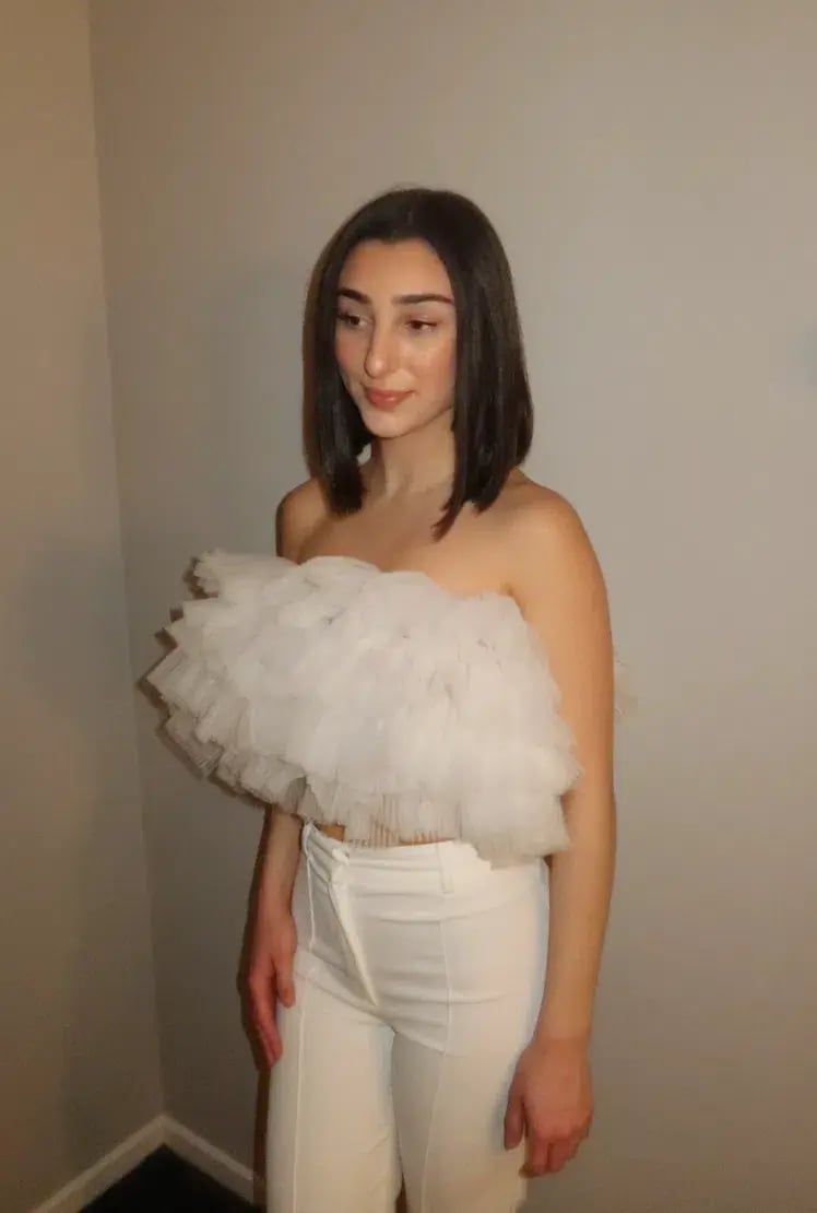 Selezza London Noelle Tulle Top White Size 6 photo 2