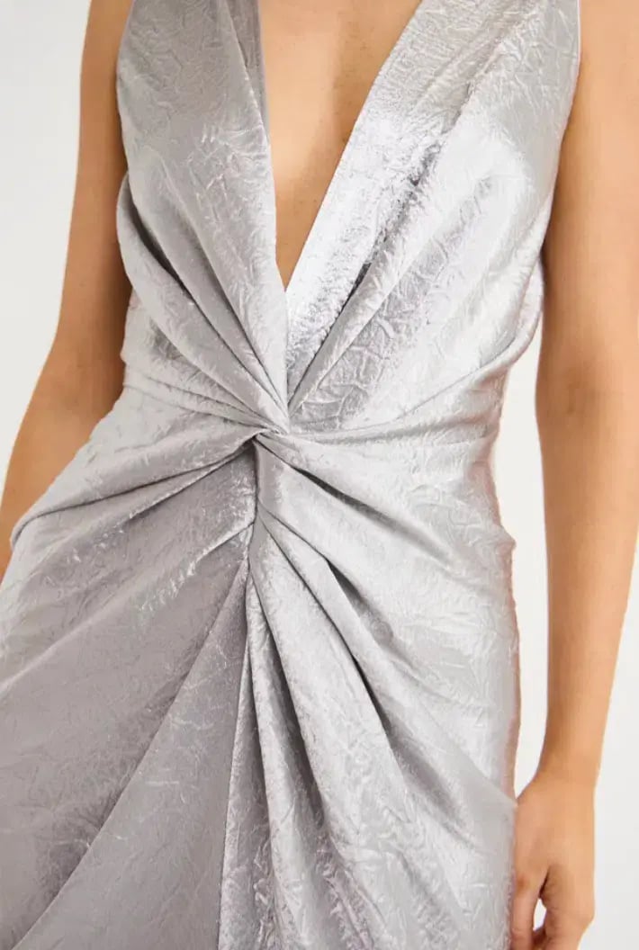 One Fell Swoop Gaia Dress In Mercury Silver Size AU 8 photo 3