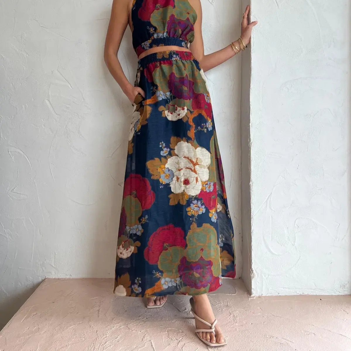 Sir the Label Bonita Halter Top and Maxi Skirt Set Floral Size 6 photo 6