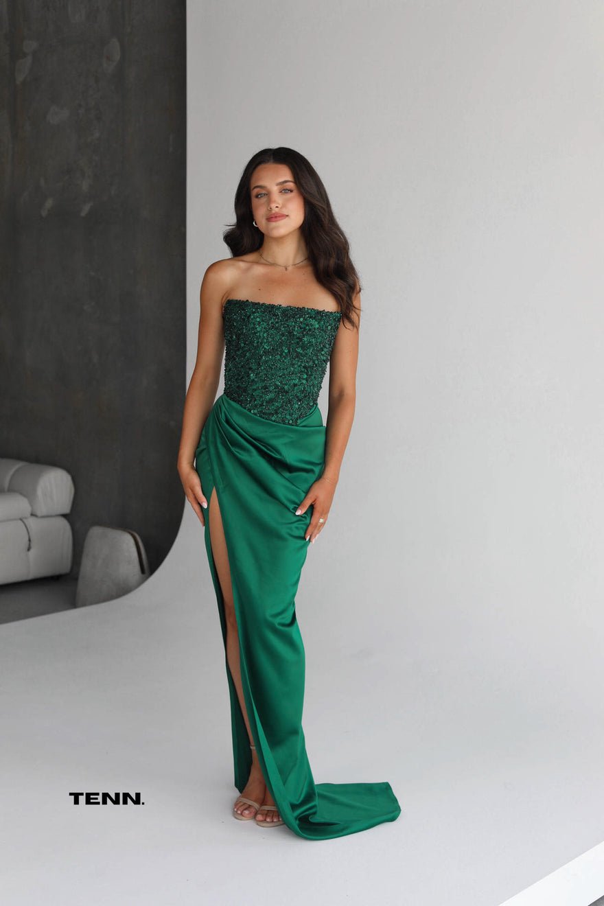 Lia Stublla Diour Embellished Gown - Emerald photo 2