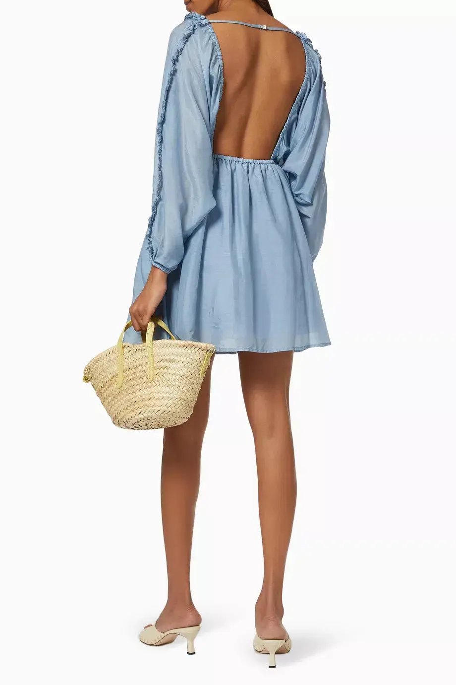 Bird & Knoll Maja Dress Backless Blue Size AU 8 photo 3