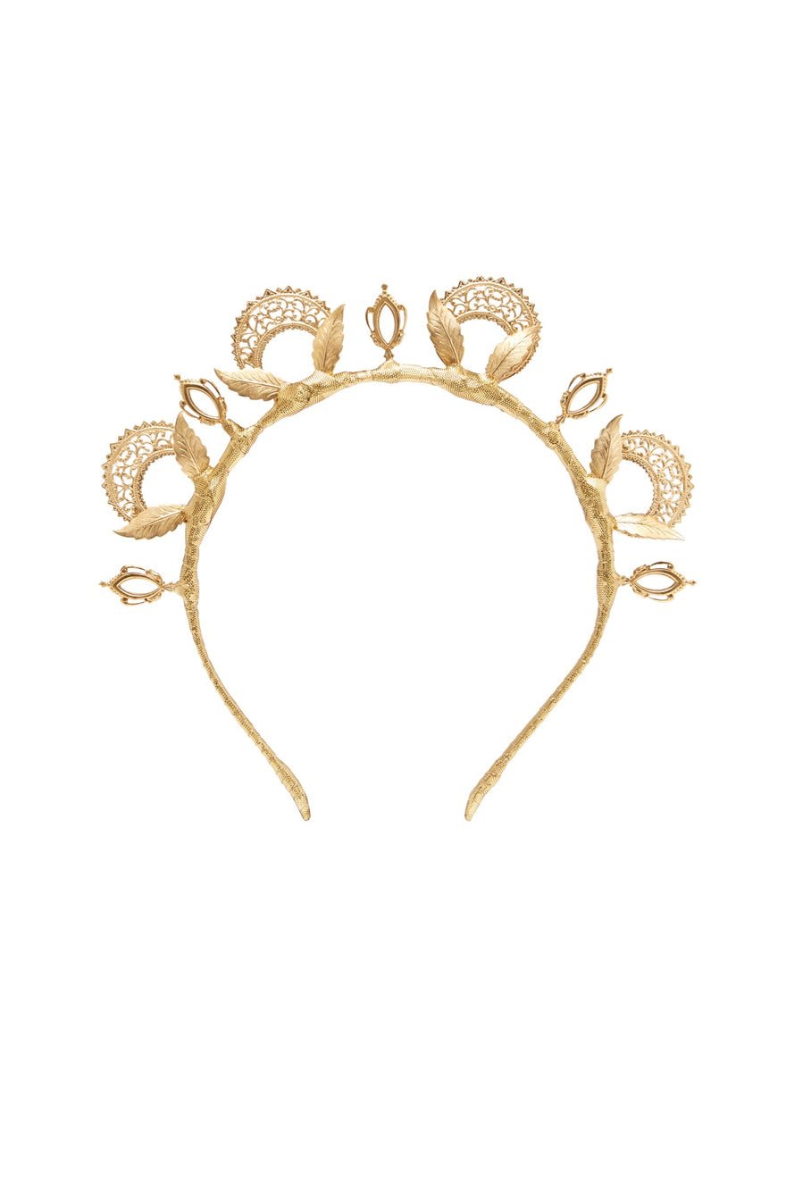 Heather McDowall Misha Leaf Crown - Brass photo 3