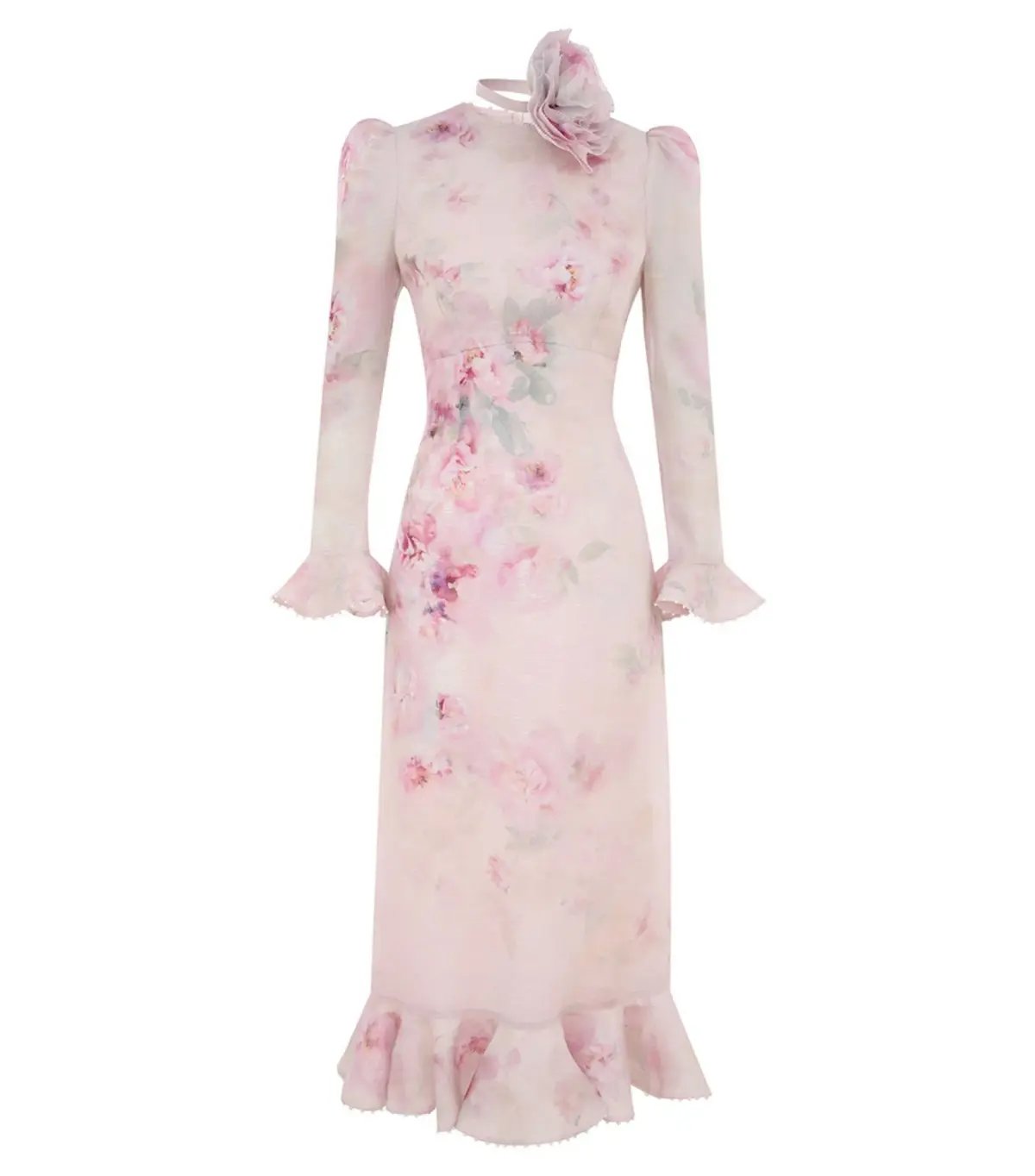 Zimmermann Crush Flower Midi Dress in Pink Floral Size 1 / AU 10 photo 5