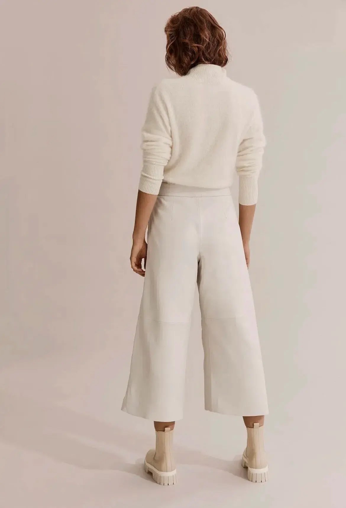 Country Road Luxurious Leather Culotte Pants White Size AU 14 photo 2