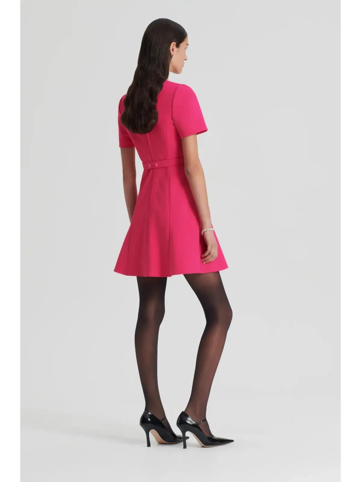 Scanlan Theodore Italian Milano Short Sleeve Dress in Raspberry Size AU 6 photo 2
