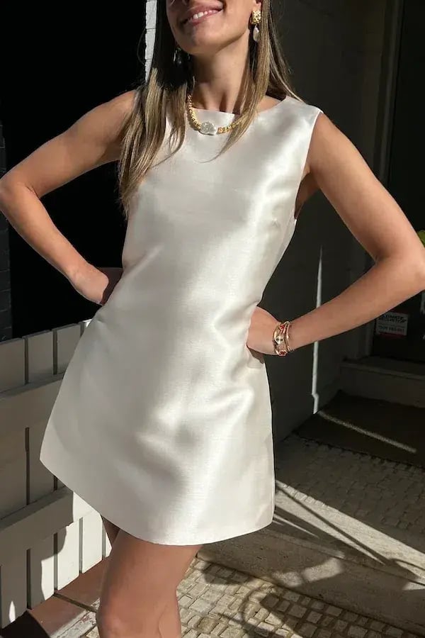 Odd Muse The Ultimate Muse Satin Shift Dress Cream/Blush Size L/Au 12 photo 6