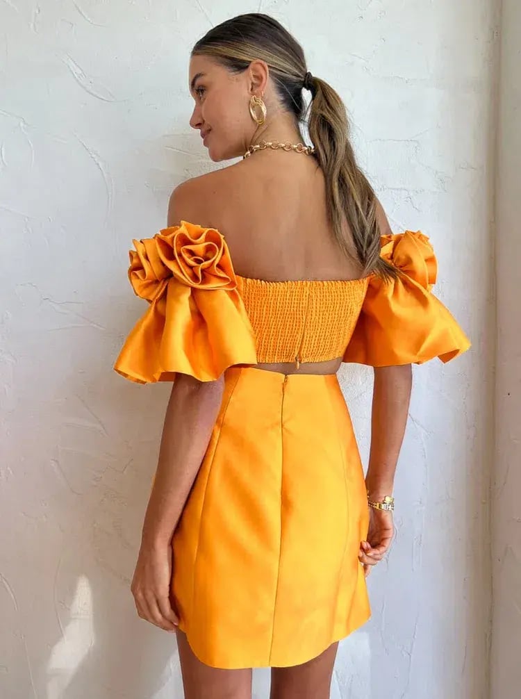 Alemais Macie Rosette Mini Dress Orange Size 10 photo 5