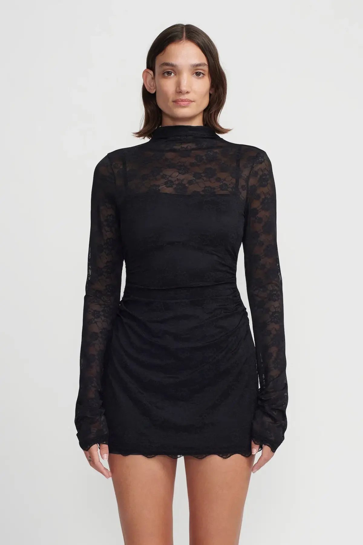 Hansen & Gretel Marco Lace Mini Dress Black Size M / AU 10 photo 2