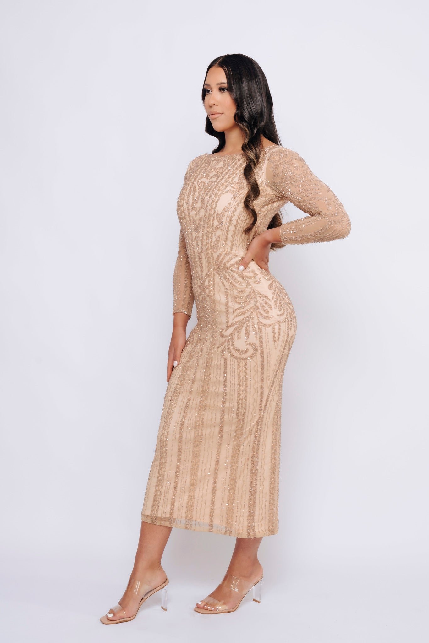 DIANA FITTED SLEEVE BY MY SECRET WARDROBE ROSE GOLD photo 3