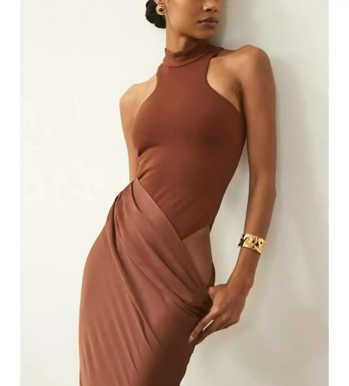 Camila Coelho Estrella Maxi Dress Nutshell Brown Size XS / AU 6 photo 2
