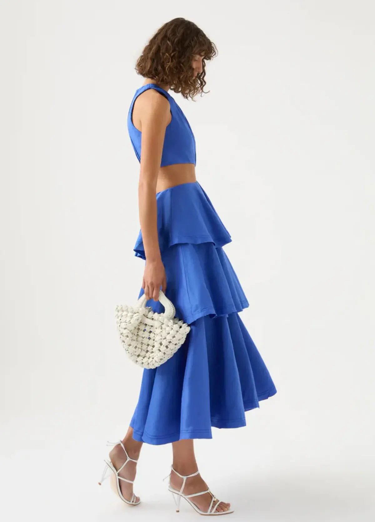 Aje Wave Cut Out Ring Midi Dress Marine Blue Size 10 photo 2
