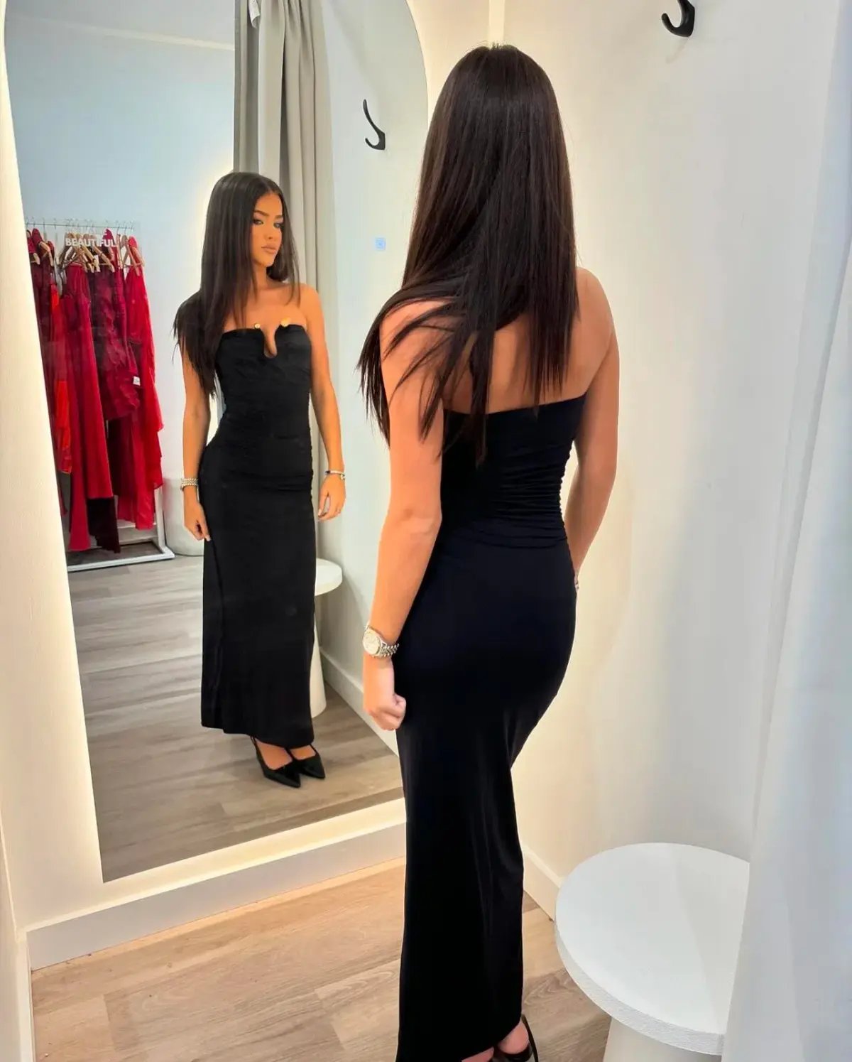 Kookai Tayla Trim Maxi Dress Black Size 6 photo 3