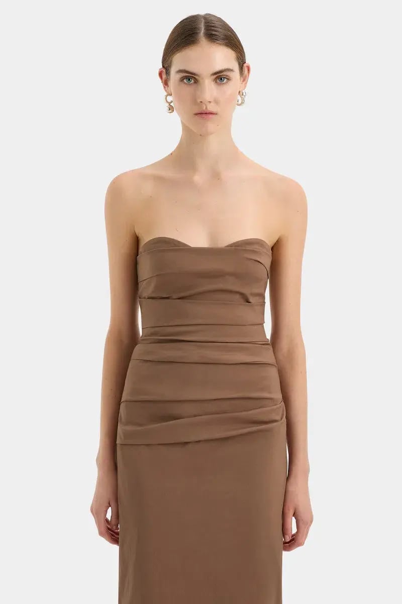 Sir the Label Alba Strapless Gown Brown Size 2/Au 10 photo 2