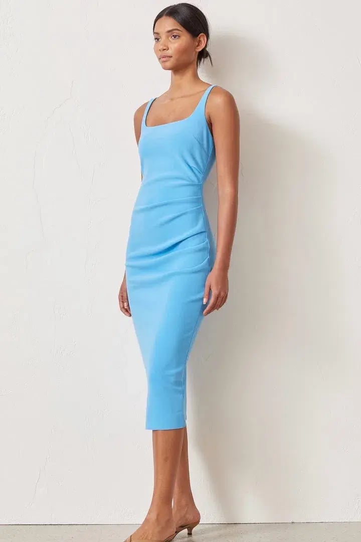 Bec & Bridge Paloma Midi Dress Azure Blue Size 6 photo 2