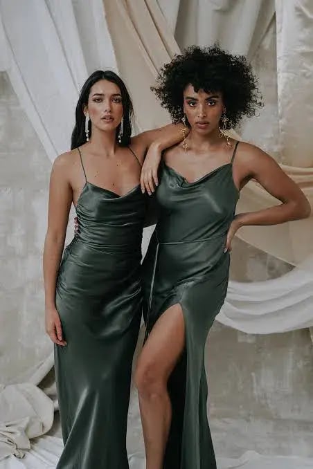 Shona Joy La Lune Bias Cowl Maxi Dress In Olive Size 8 photo 5