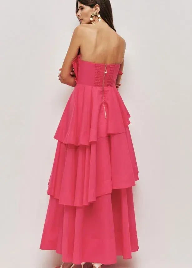 Aje Selestia Gown in Pink Magenta Size 8 photo 2