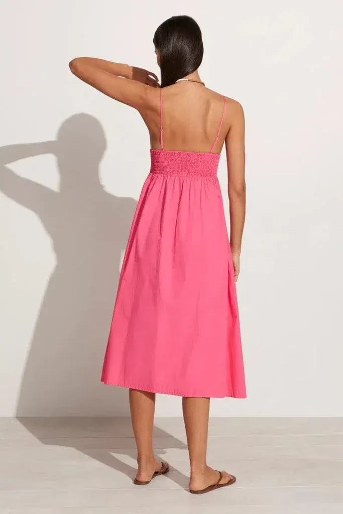 Faithfull the Brand Bryssa Midi Dress Pink Size 8 photo 3