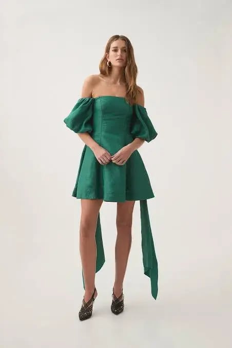AJE Incarnation Mini Dress Green Size 10 photo 6