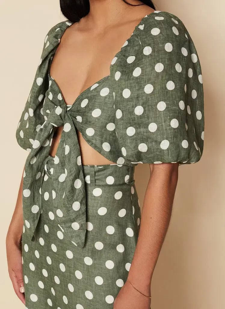 Faithful The Brand Idrisy Top and Devon Midi Skirt Set - Emelda Dot Print photo 4